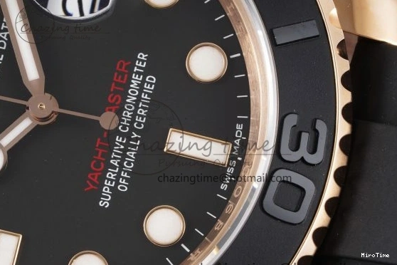 MiroTime 0508 Yacht-Master 116655 VSF 1:1 Best Edition Black Ceramic Bezel on Oysterflex Rubber Strap VS Practical 2096
